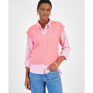 ON 34TH WOMENS EXTENDED SHOULDER CABL STRAWBERRY ICE L